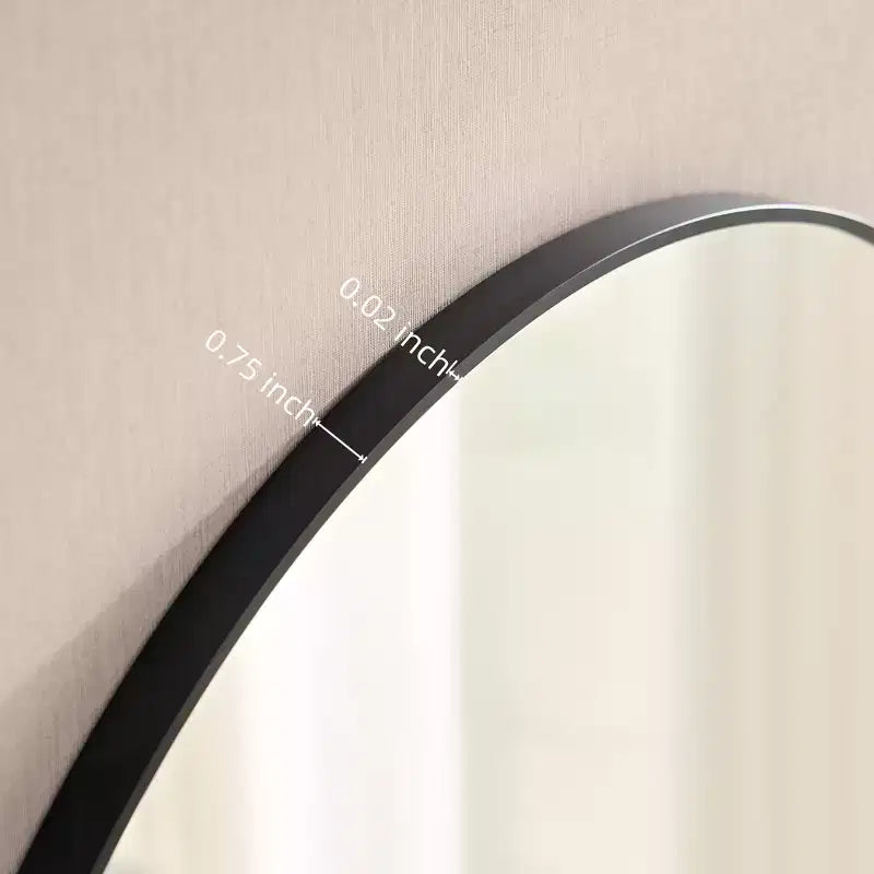 Miroir de salle de bain ovale moderne Okak 40/36IN, Miroir ovale avec cadre en aluminium, Miroir mural pour salle de bain, salon, chambre à coucher