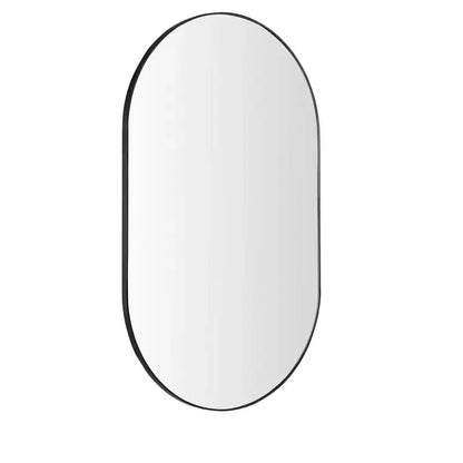 Miroir de salle de bain ovale moderne Okak 40/36IN, Miroir ovale avec cadre en aluminium, Miroir mural pour salle de bain, salon, chambre à coucher