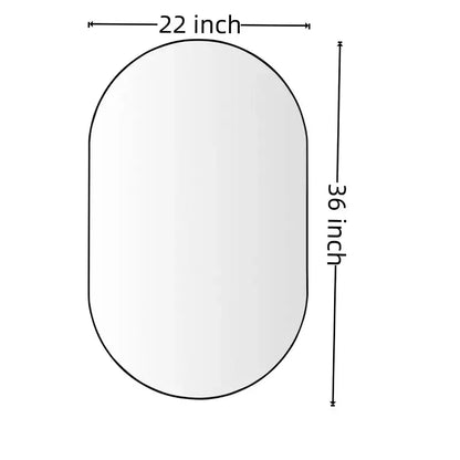 Miroir de salle de bain ovale moderne Okak 40/36IN, Miroir ovale avec cadre en aluminium, Miroir mural pour salle de bain, salon, chambre à coucher
