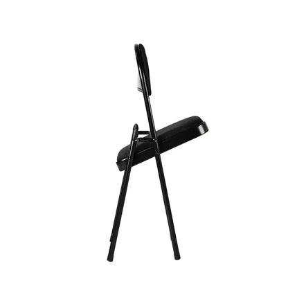 Homy Casa Chaises pliantes de salle à manger en métal avec assise et dossier rembourrés, design compact pour usage intérieur et extérieur, lot de 4, noir