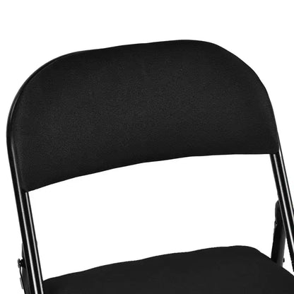 Homy Casa Chaises pliantes de salle à manger en métal avec assise et dossier rembourrés, design compact pour usage intérieur et extérieur, lot de 4, noir