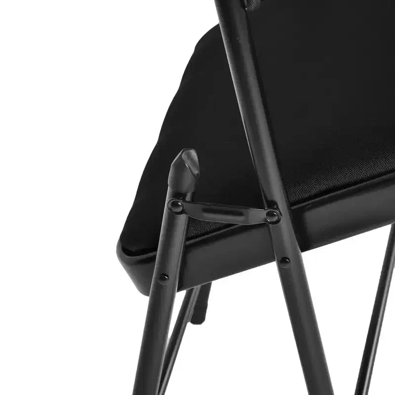 Homy Casa Chaises pliantes de salle à manger en métal avec assise et dossier rembourrés, design compact pour usage intérieur et extérieur, lot de 4, noir