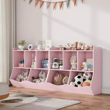 Étagères casiers avec bacs de rangement, organiseur de jouets et bibliothèque pour chambre d'enfant et salle de jeux