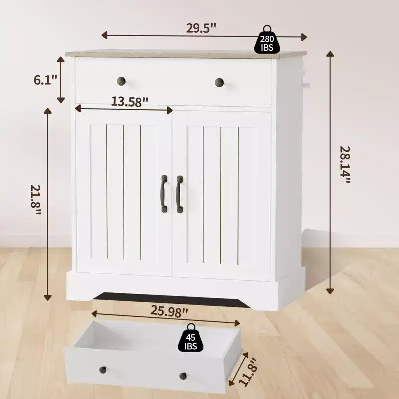 GustoWave 29,5'' Buffet Desserte Moderne Meuble de Rangement de Cuisine en Bois, Étagères Réglables, Meuble Bar à Café