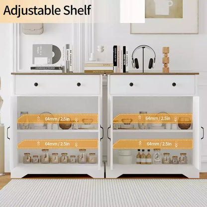 GustoWave 29,5'' Buffet Desserte Moderne Meuble de Rangement de Cuisine en Bois, Étagères Réglables, Meuble Bar à Café