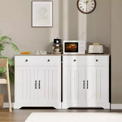 GustoWave 29,5'' Buffet Desserte Moderne Meuble de Rangement de Cuisine en Bois, Étagères Réglables, Meuble Bar à Café