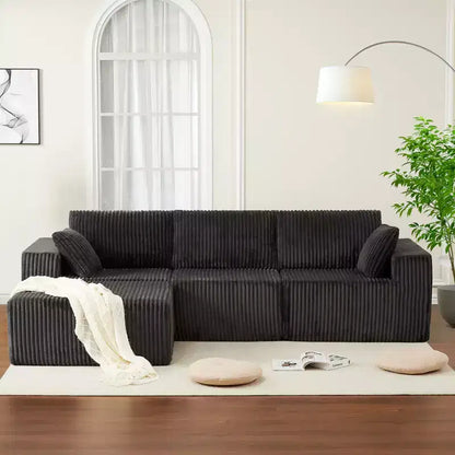 Corduroy Sponge Compression Sofa,Modular Sectional Sofa, with Deep Seat, Comfy Memory Foam Sofa for Living Room Bedroom