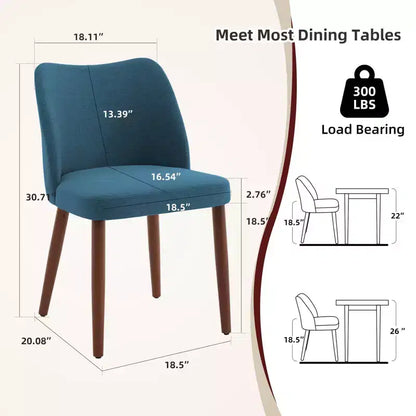 Lot de 2 chaises de salle à manger modernes rembourrées - Cuir PU ou lin avec dossier ergonomique à ailettes pour salle à manger et cuisine