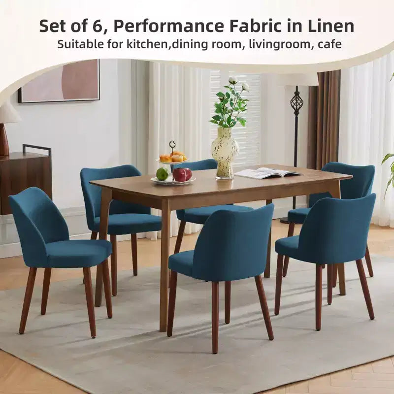 Lot de 2 chaises de salle à manger modernes rembourrées - Cuir PU ou lin avec dossier ergonomique à ailettes pour salle à manger et cuisine