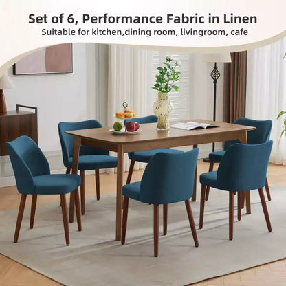 Lot de 2 chaises de salle à manger modernes rembourrées - Cuir PU ou lin avec dossier ergonomique à ailettes pour salle à manger et cuisine