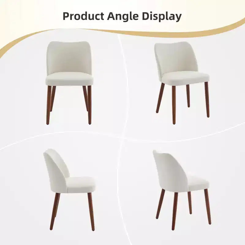 Lot de 2 chaises de salle à manger modernes rembourrées - Cuir PU ou lin avec dossier ergonomique à ailettes pour salle à manger et cuisine