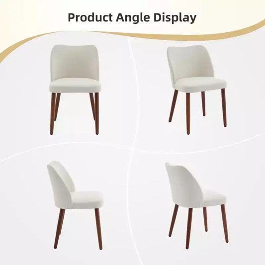 Lot de 2 chaises de salle à manger modernes rembourrées - Cuir PU ou lin avec dossier ergonomique à ailettes pour salle à manger et cuisine