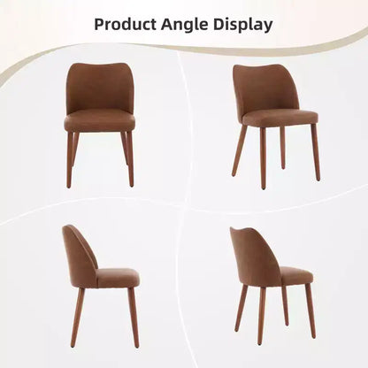 Lot de 2 chaises de salle à manger modernes rembourrées - Cuir PU ou lin avec dossier ergonomique à ailettes pour salle à manger et cuisine