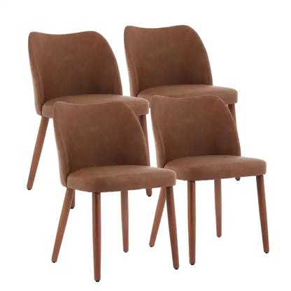 Lot de 2 chaises de salle à manger modernes rembourrées - Cuir PU ou lin avec dossier ergonomique à ailettes pour salle à manger et cuisine
