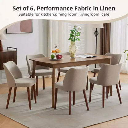 Lot de 2 chaises de salle à manger modernes rembourrées - Cuir PU ou lin avec dossier ergonomique à ailettes pour salle à manger et cuisine