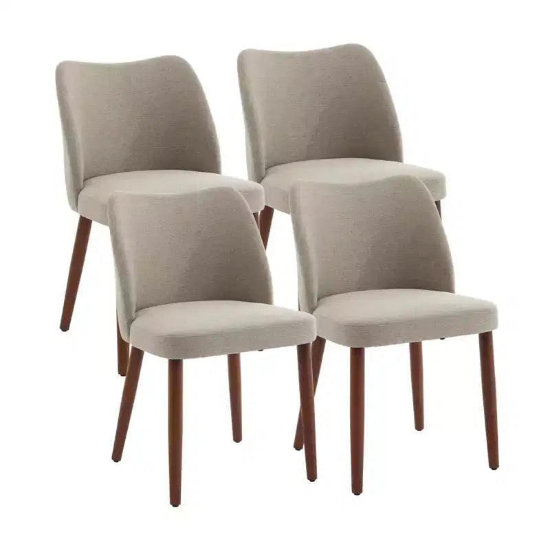 Lot de 2 chaises de salle à manger modernes rembourrées - Cuir PU ou lin avec dossier ergonomique à ailettes pour salle à manger et cuisine