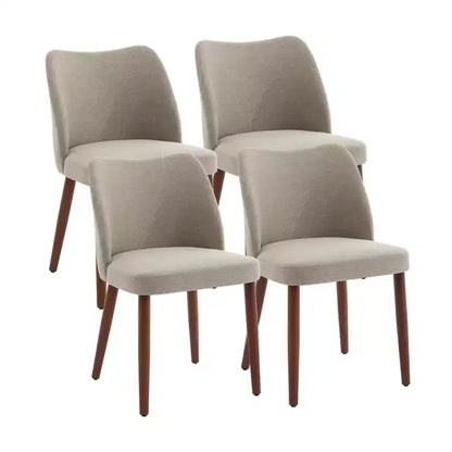 Lot de 2 chaises de salle à manger modernes rembourrées - Cuir PU ou lin avec dossier ergonomique à ailettes pour salle à manger et cuisine