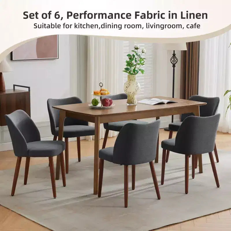 Lot de 2 chaises de salle à manger modernes rembourrées - Cuir PU ou lin avec dossier ergonomique à ailettes pour salle à manger et cuisine