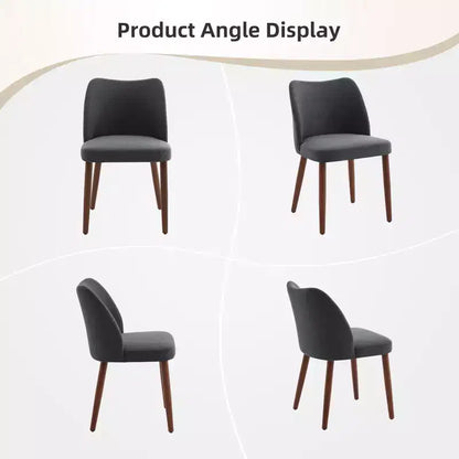 Lot de 2 chaises de salle à manger modernes rembourrées - Cuir PU ou lin avec dossier ergonomique à ailettes pour salle à manger et cuisine