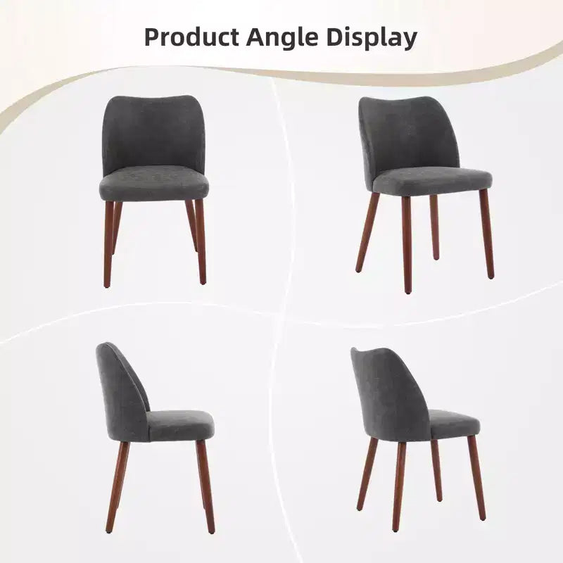 Lot de 2 chaises de salle à manger modernes rembourrées - Cuir PU ou lin avec dossier ergonomique à ailettes pour salle à manger et cuisine