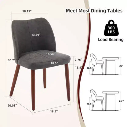 Lot de 2 chaises de salle à manger modernes rembourrées - Cuir PU ou lin avec dossier ergonomique à ailettes pour salle à manger et cuisine