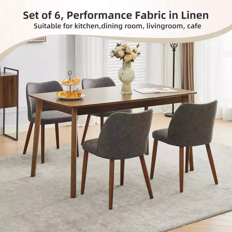 Lot de 2 chaises de salle à manger modernes rembourrées - Cuir PU ou lin avec dossier ergonomique à ailettes pour salle à manger et cuisine