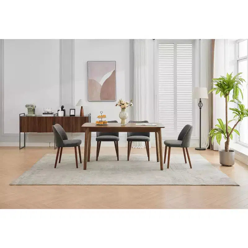 Lot de 2 chaises de salle à manger modernes rembourrées - Cuir PU ou lin avec dossier ergonomique à ailettes pour salle à manger et cuisine