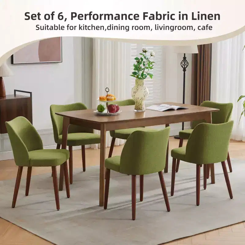 Lot de 2 chaises de salle à manger modernes rembourrées - Cuir PU ou lin avec dossier ergonomique à ailettes pour salle à manger et cuisine