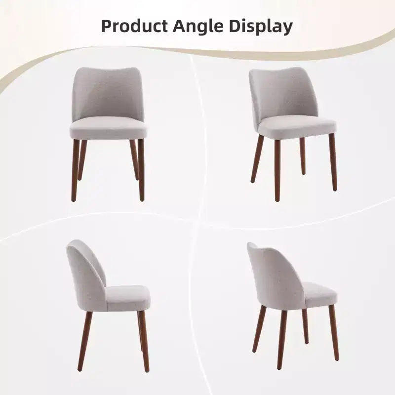 Lot de 2 chaises de salle à manger modernes rembourrées - Cuir PU ou lin avec dossier ergonomique à ailettes pour salle à manger et cuisine