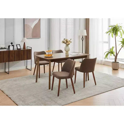 Lot de 2 chaises de salle à manger modernes rembourrées - Cuir PU ou lin avec dossier ergonomique à ailettes pour salle à manger et cuisine