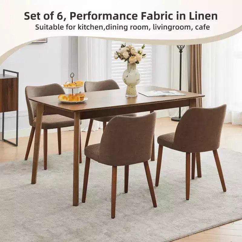 Lot de 2 chaises de salle à manger modernes rembourrées - Cuir PU ou lin avec dossier ergonomique à ailettes pour salle à manger et cuisine