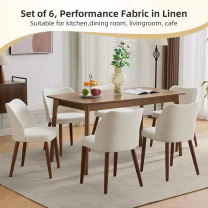 Lot de 2 chaises de salle à manger modernes rembourrées - Cuir PU ou lin avec dossier ergonomique à ailettes pour salle à manger et cuisine