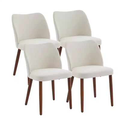 Lot de 2 chaises de salle à manger modernes rembourrées - Cuir PU ou lin avec dossier ergonomique à ailettes pour salle à manger et cuisine