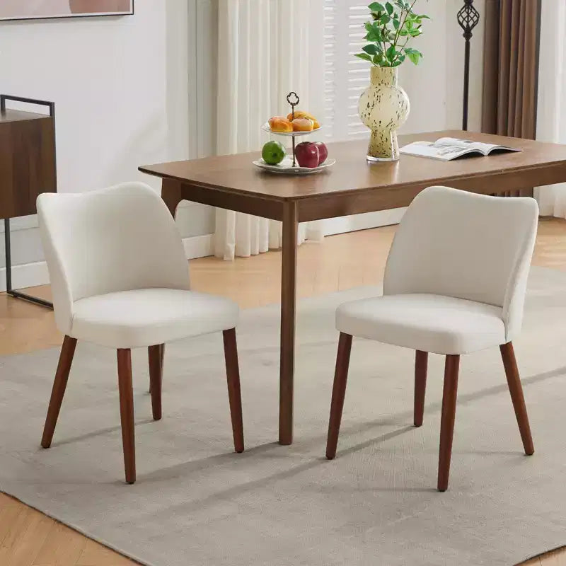 Modern Upholstered Dining Chairs Set of 2 - PU Leather or Linen with Ergonomic Wing Back for Dining Room Kitchen