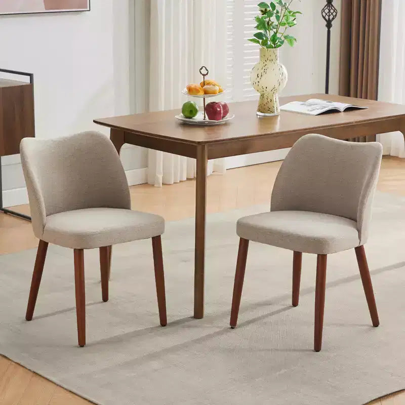Lot de 2 chaises de salle à manger modernes rembourrées - Cuir PU ou lin avec dossier ergonomique à ailettes pour salle à manger et cuisine