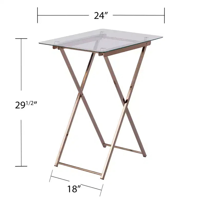 Table pliante Meridino - Transparent/Doré - SEI