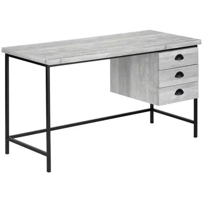 Bureau d'ordinateur 24 marron et noir avec trois tiroirs