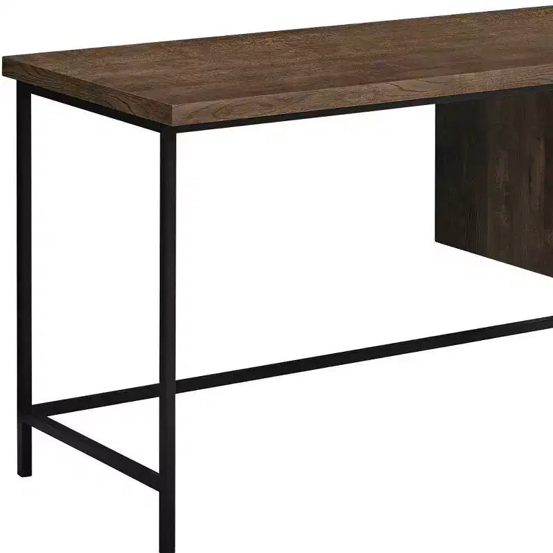 Bureau d'ordinateur 24 marron et noir avec trois tiroirs