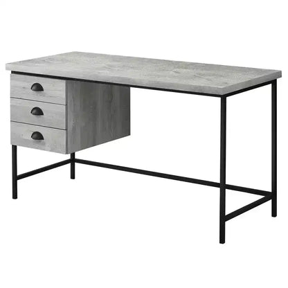Bureau d'ordinateur 24 marron et noir avec trois tiroirs