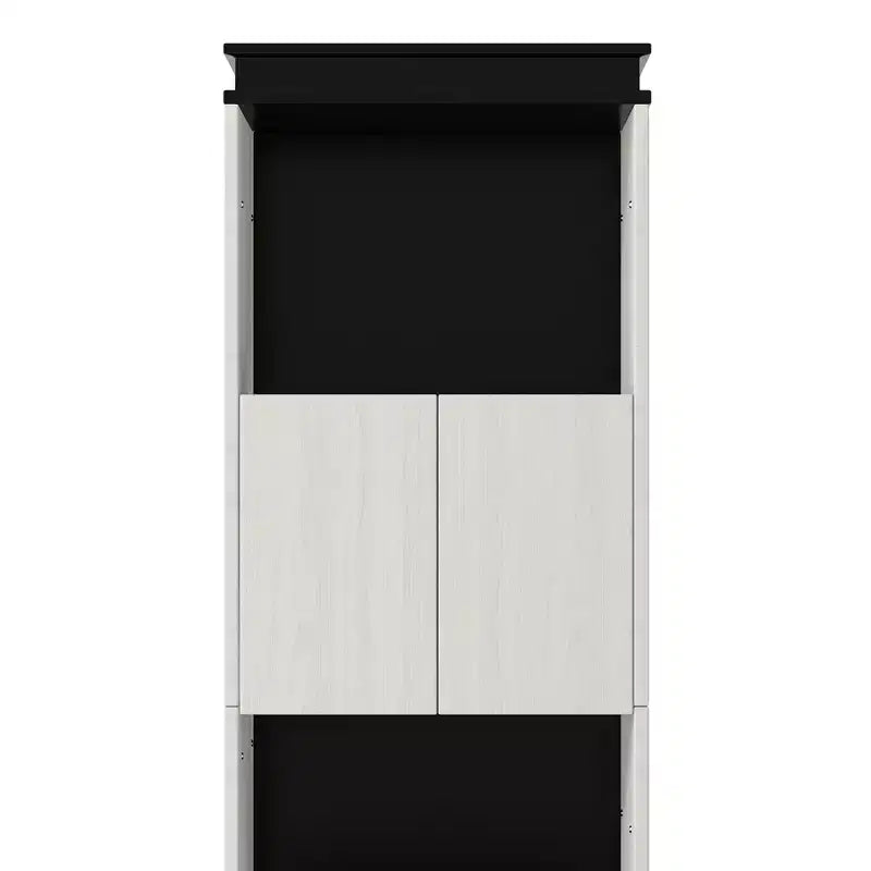 Lit mural escamotable pleine grandeur avec étagères de rangement et table, lit mural pliant pour chambre à coucher ou chambre d'amis, noir et blanc