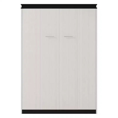 Lit mural escamotable pleine grandeur avec étagères de rangement et table, lit mural pliant pour chambre à coucher ou chambre d'amis, noir et blanc