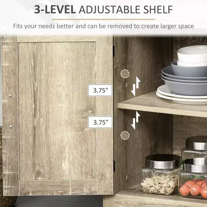 Buffet bahut de ferme moderne avec rangement, meuble de buffet avec 2 portes de grange et tiroir pour salle à manger