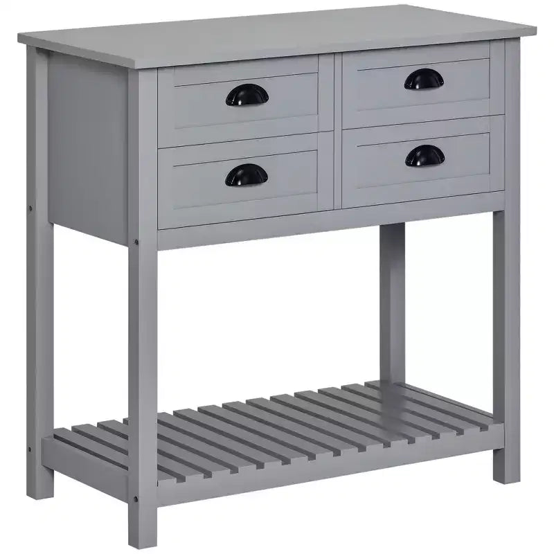 Coffee Bar Cabinet, Sideboard Buffet Cabinet, Kitchen Cabinet with 4 Drawers and Slatted Bottom Shelf for Kitchen, Living Room
