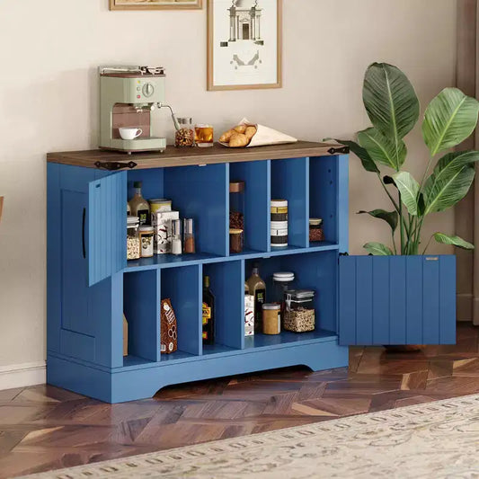 GustoWave Armoire de rangement en bois de ferme, Rangement moderne pour disques vinyles, Meuble TV pour platine vinyle de style Mid-Century, Buffet de 39 pouces