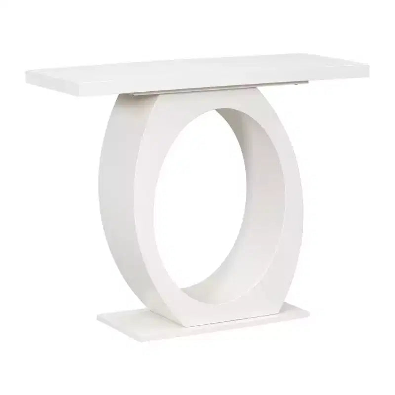 Console élégante Okak avec base ovoïde, table d'entrée avec plateau épais et durable, table d'appoint pour entrée, salon