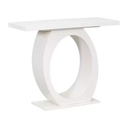 Console élégante Okak avec base ovoïde, table d'entrée avec plateau épais et durable, table d'appoint pour entrée, salon