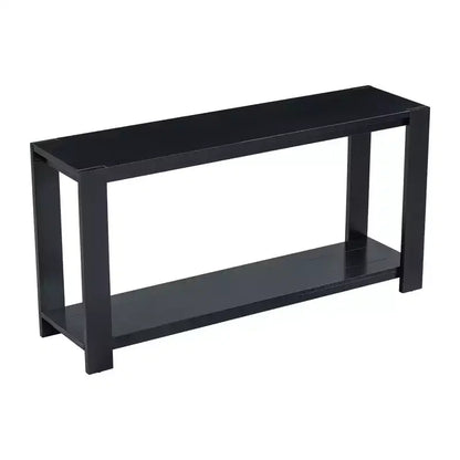Okak Table console longue minimaliste avec grande étagère inférieure, table d'entrée avec 4 pieds larges, table d'appoint pour salon, couloir, noire