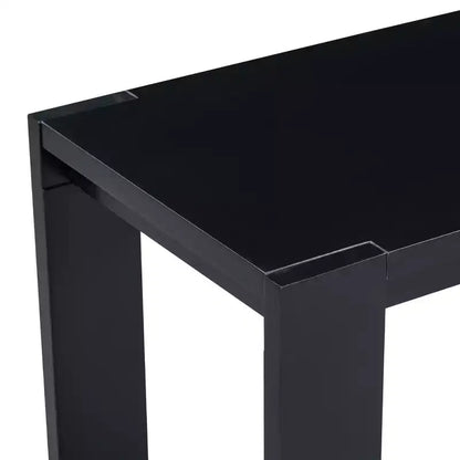 Okak Table console longue minimaliste avec grande étagère inférieure, table d'entrée avec 4 pieds larges, table d'appoint pour salon, couloir, noire
