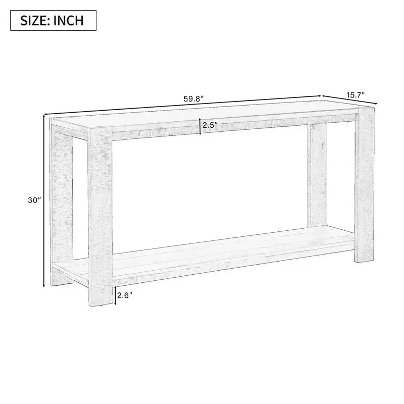 Okak Table console longue minimaliste avec grande étagère inférieure, table d'entrée avec 4 pieds larges, table d'appoint pour salon, couloir, noire