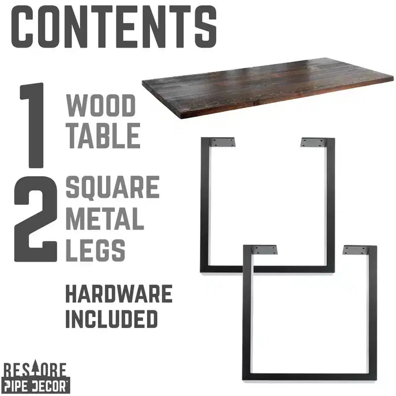 Bureau en bois massif marron Pipe Decor Skyline Trail avec pieds paysagers de 71 cm